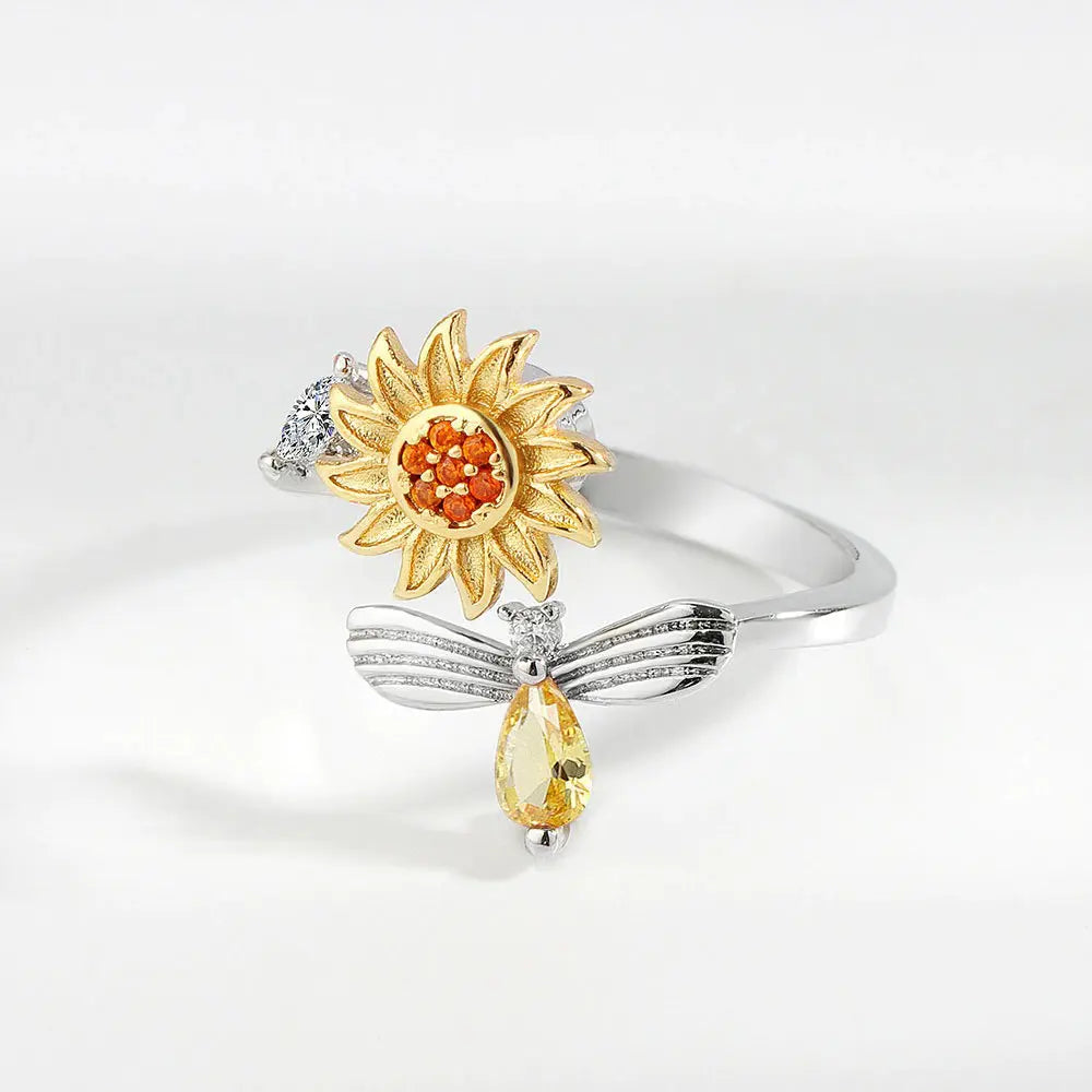 Sunflower Relief Ring